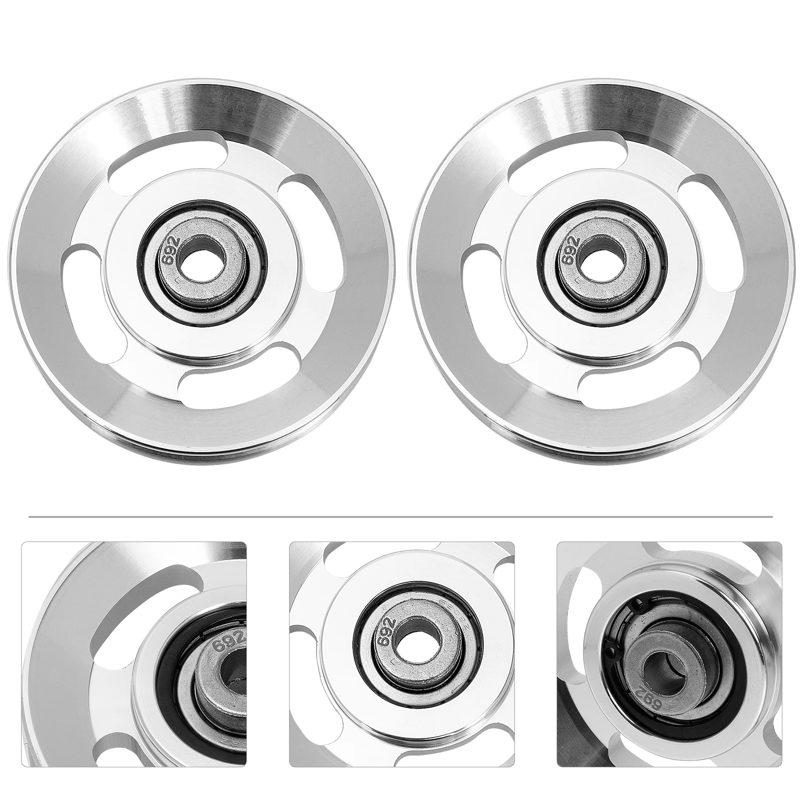 

2Pcs Portable Fitness Pulleys Wear-resistant Cable Pulleys Professional Gym Pulleys