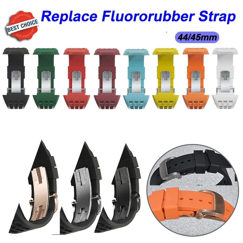 

Replacement Rubber Strap Modification Kit for Apple Watch 45mm 44mm Sport Fluororubber Strap Bracelet Accessories