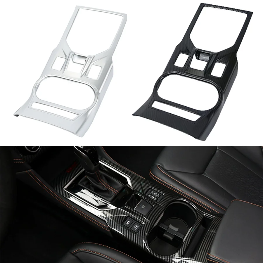 

Car Gear Shift Cup Holder Panel Trim Sequin Cover Frame Styling For Subaru XV Crosstrek 2018-2021 Auto Accessories Carbon Fiber