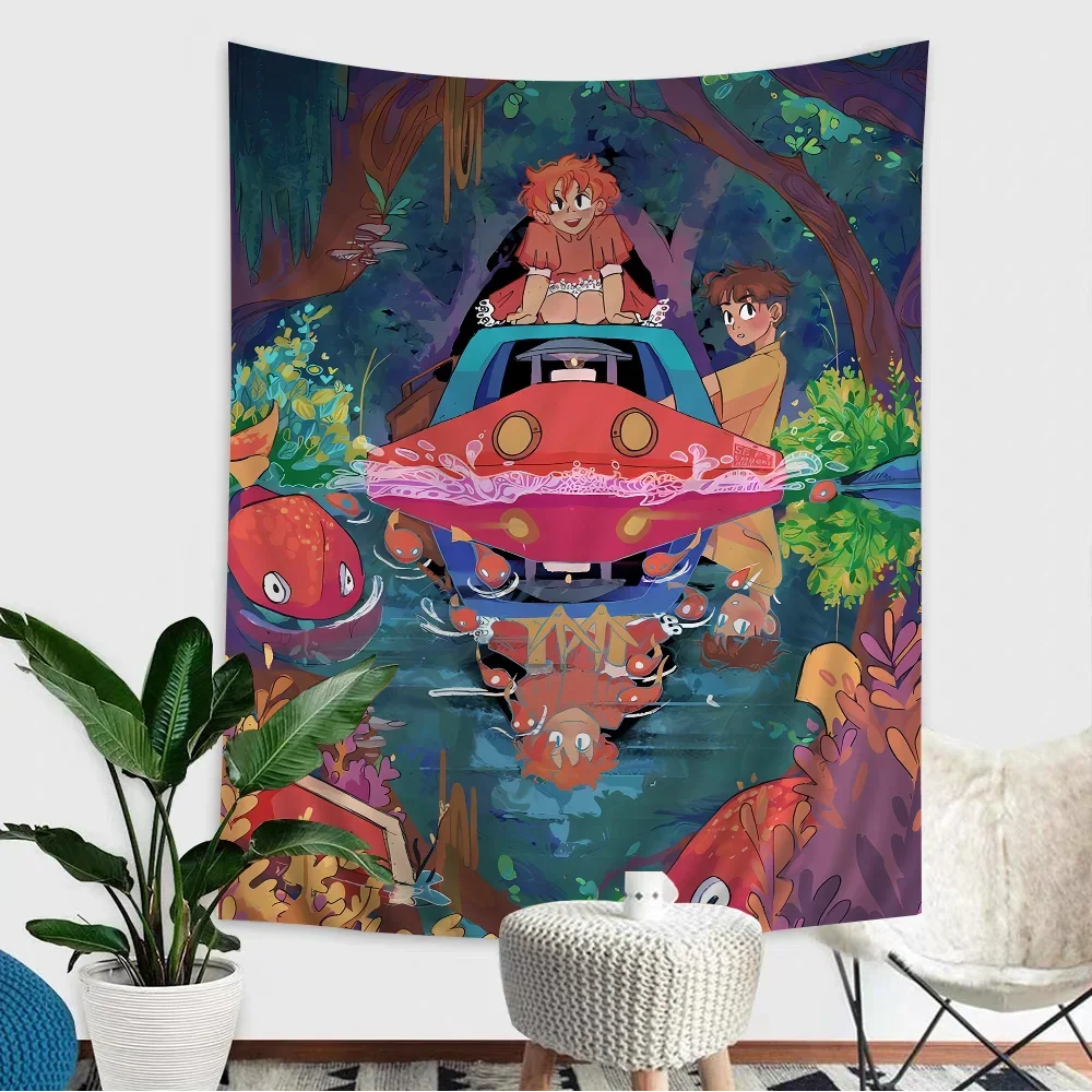 Аниме P-ponyos подвесной богемный гобелен Таро хиппи настенные коврики Dorm японский