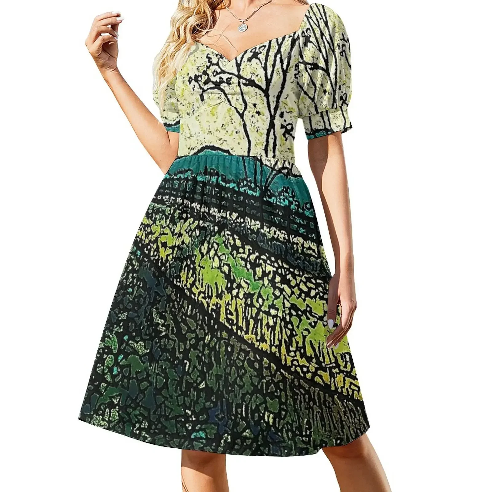 Chartreuse and Teal от Merideth Young Платье с короткими рукавами Свадебные платья для женщин