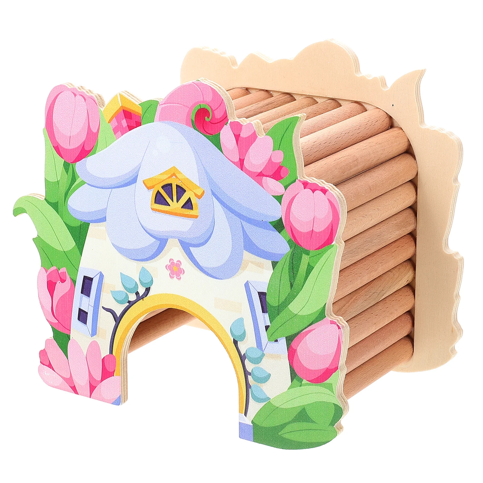 

Hamster House Hideout Petsmall Chinchillawood Wooden Ladder Hut Habitat Hide Place Hideaway Gerbil Cage Accessories Platform