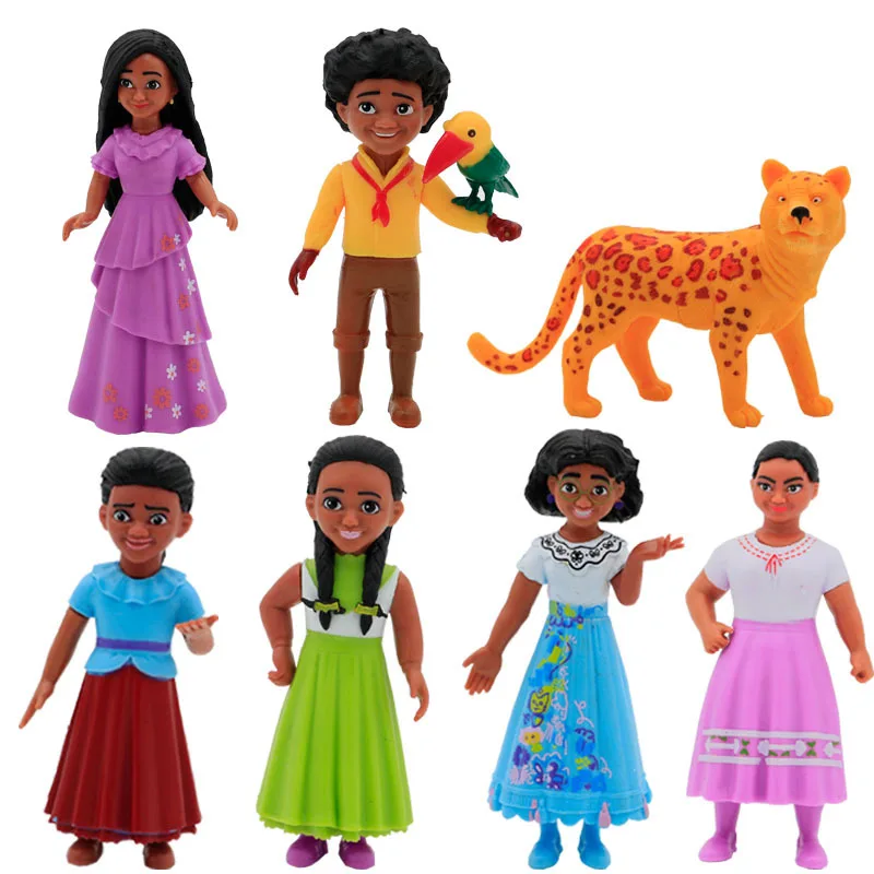 

Disney Anime Encanto Figures Casita Home Theme Madrigal Juliet Isabela Luisa PVC Doll Collection Model Toys Set Gift For Kids