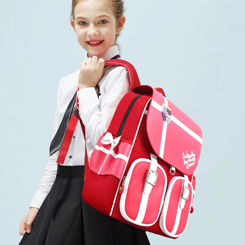 Fashion Girls School Bags Large Capacity Nobility British Style Children School Backpacks Orthopedic Primary Student Book Pack