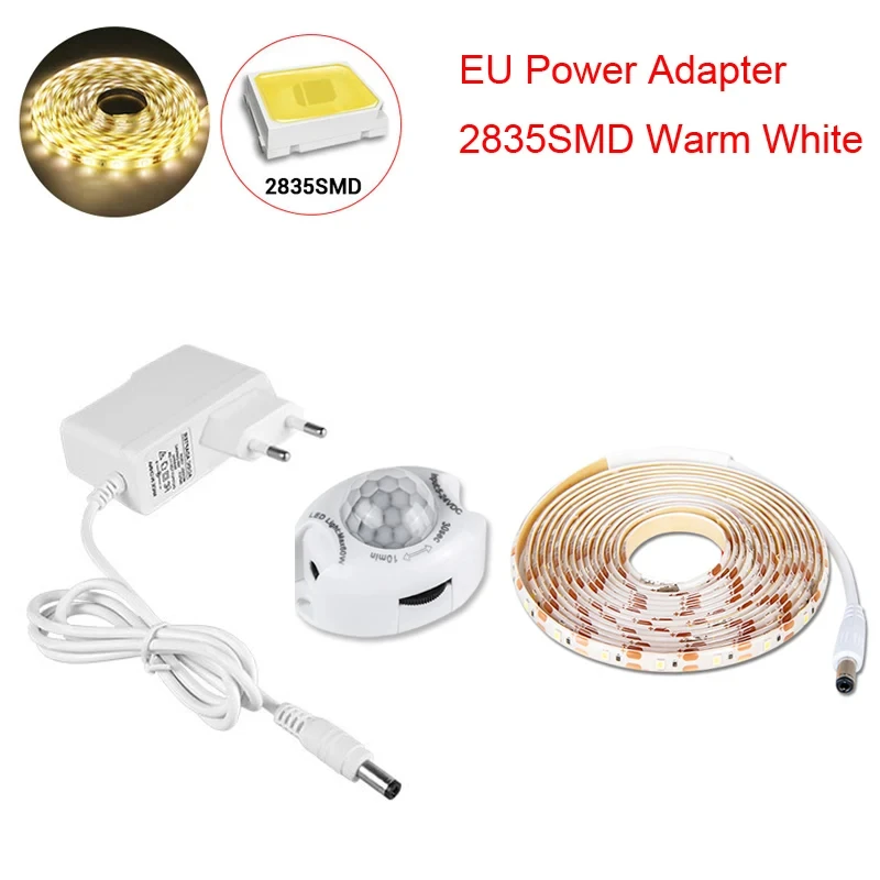 

DC 12 В PIR Датчик Движения Под Шкафом, Водонепроницаемый IP65, Светодиодная Лента, Ночник Для Шкафа, Кухни, Под Кроватью, 5 М