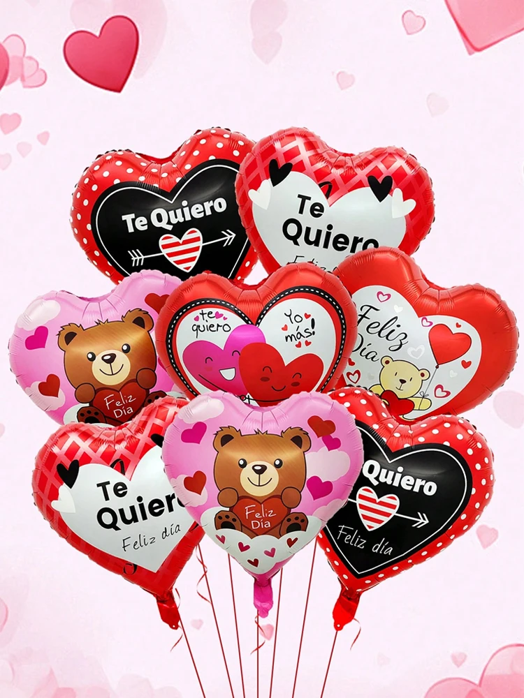 10 шт. испанские фольгированные шары в форме сердца на День святого Валентина день