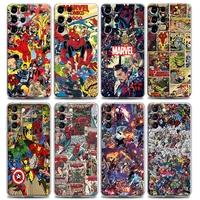clear phone case for samsung s22 s21 s20 s10e s10 s9 plus lite ultra fe 4g 5g soft silicone case cover comics marvel characters