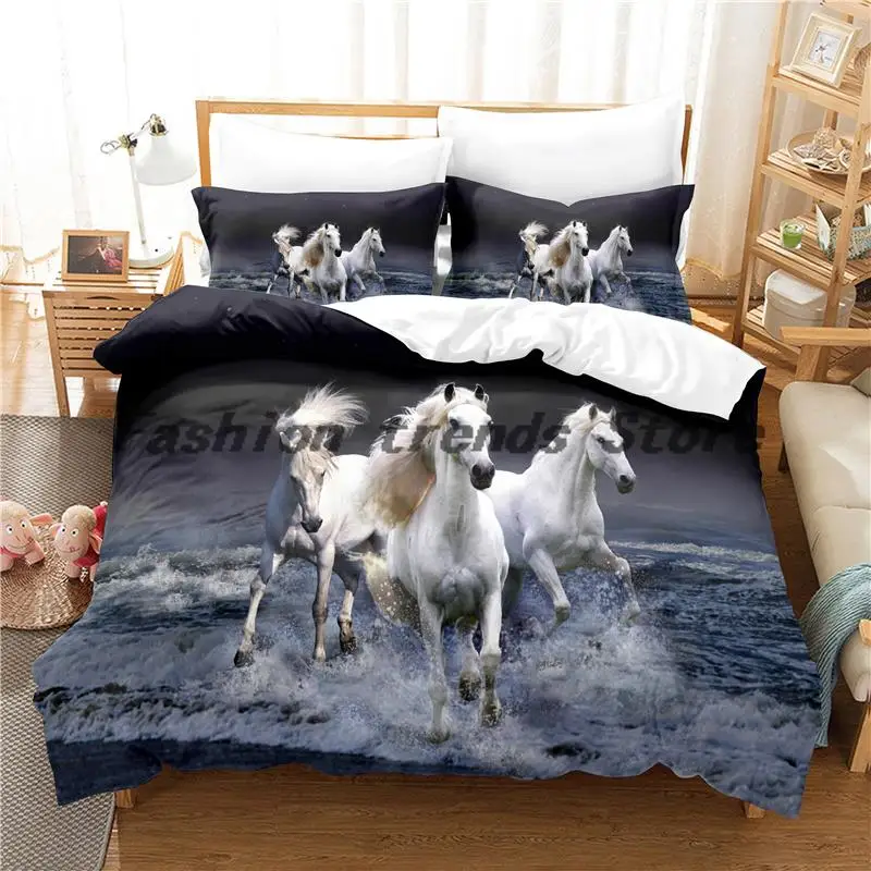 

Galloping Horse Bedding Set Duvet Cover Set 3d Bedding Digital Printing Bed Linen Queen Size Bedding Set Fashion Design