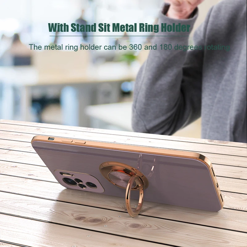 Luxury Magnetic Ring Case For Xiaomi 12 12X Redmi Note 11 11S 10 Pro Max 10S Note10 11Pro Mi12 Soft Silicone Stand Holder Covers