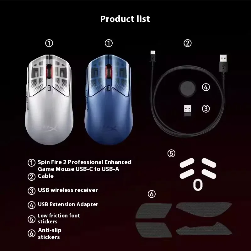 Фото HyperX Pulsefire Haste 2S Киберспортивная игровая мышь Bluetooth Беспроводная мышь RGB 6 клавиш Мыши 26000 точек на дюйм Пользовательская офисная игровая мышь №3