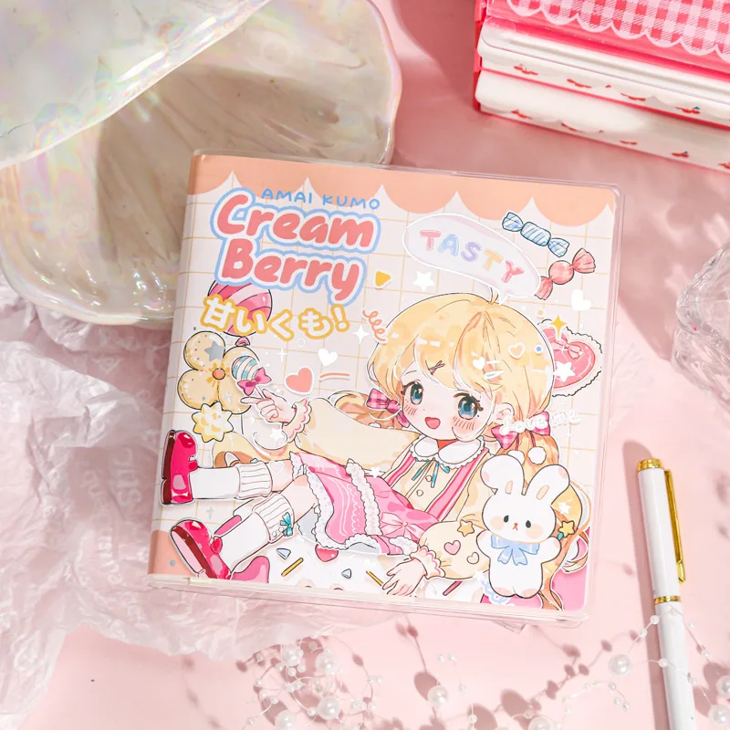 

Kawaii Girls Plastic Cover Square Notebook A Little Sweet Cloud Cute Cartoon Hand Account Book Diary Journal Jotter