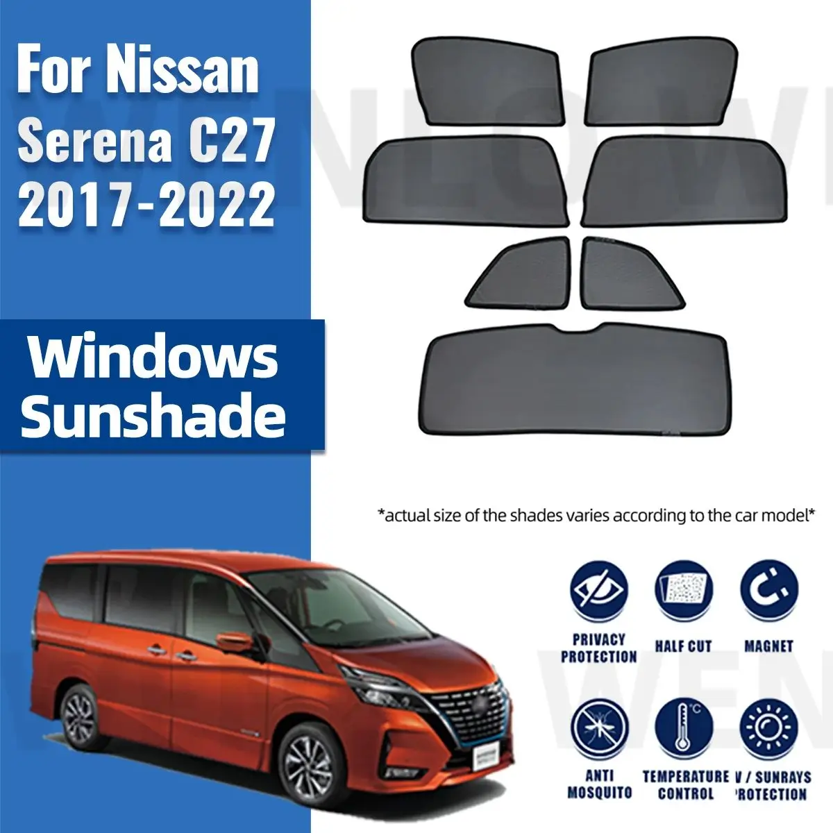 Для Nissan SERENA C27 2017-2020 2021 2022 Магнитный автомобильный солнцезащитный козырек