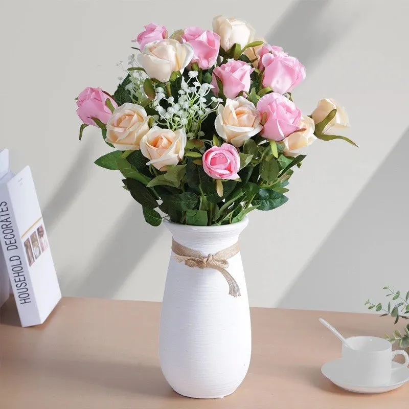 

Single Snow Mountain Rose Artificial Flower Valentine's Day Home Decoration Flower Bundle Accessories Wedding Hotel Venue Layout