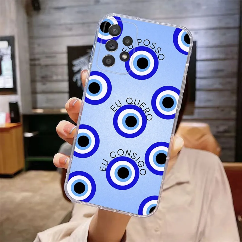 Чехол для телефона Lucky Blue eyes olho grego Samsung Galaxy A71 70 52 51 40 31 A50 30S 21S Note20ultra прозрачный