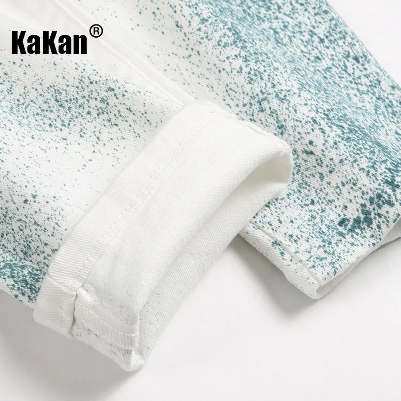 Kakan - Summer New Street Men's Jeans, Personalized  Handdrawn Trendy Slim Fit Long Jeans K19-1321