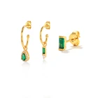 3 шт.компл. Роскошные серьги-кольца с цирконом Huggie серьги-кольца для влюбленных подарок для пар