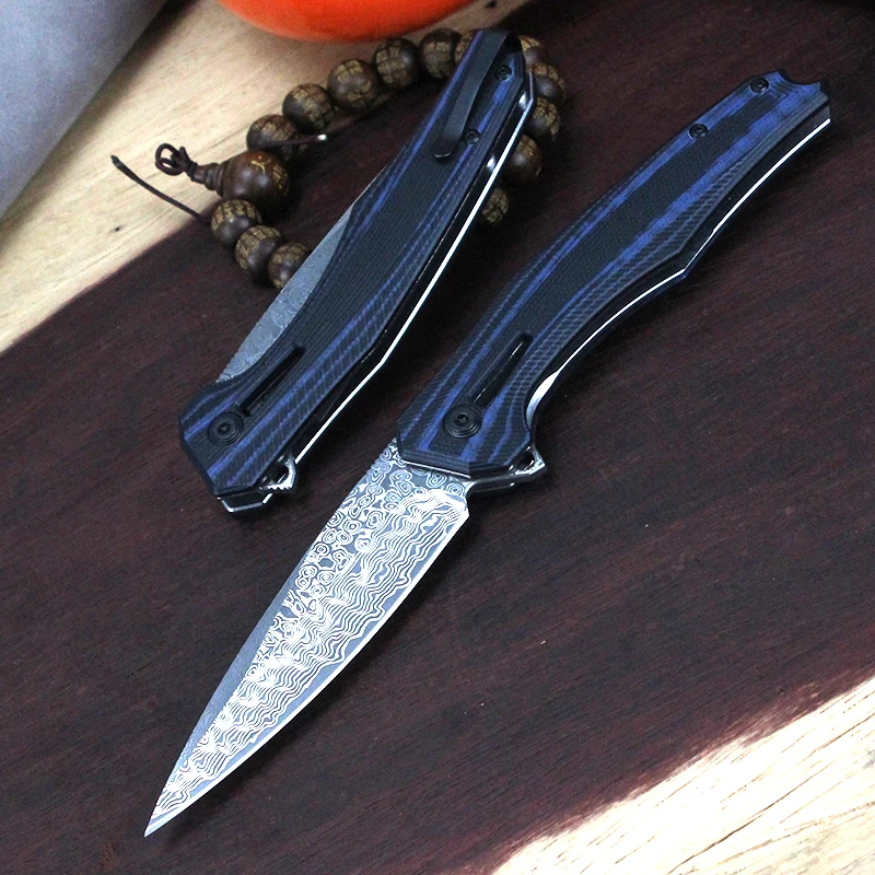 

Zero tolerance zt0707 Folding Knife Pocket Outdoor Tool VG10 steel 0707 Damascus high quality G10 Handle Camping Knife