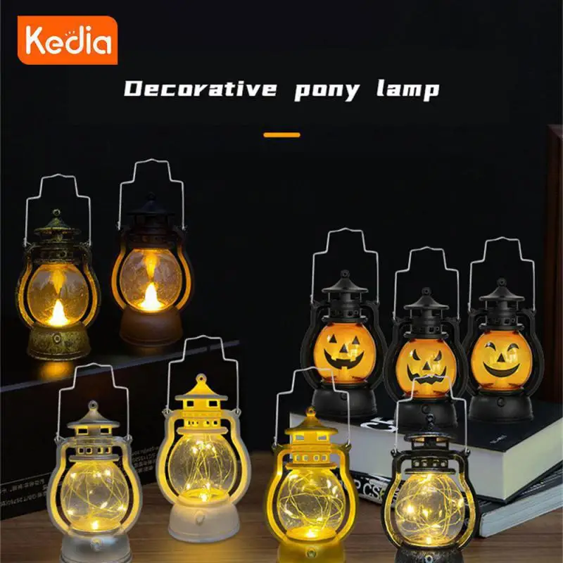 

Винтажный ручной светодиодный фонарь для кемпинга, декоративный портативный фонарь для кемпинга, портативный светодиодный фонарь, трендовый аксессуар для Хэллоуина и кемпинга