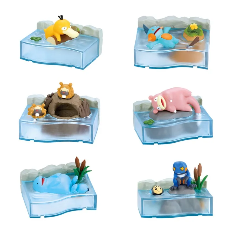 

Оригинальные картонные яйца Pokemon Psyduck, время отдыха в реке, Qversion, аниме-фигурка, модель, игрушка, подарок, коллекционное украшение
