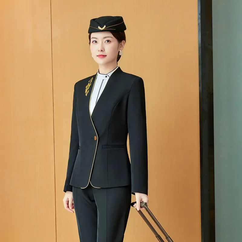 Осенняя модная униформа высокой железной воздушной хозяйки женский