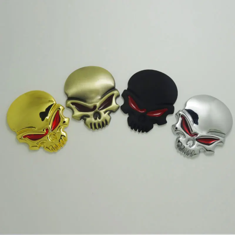 

Car modification accessories Skull head Creative metal car logo Personalized body decoration side trunk rearview mirror decals