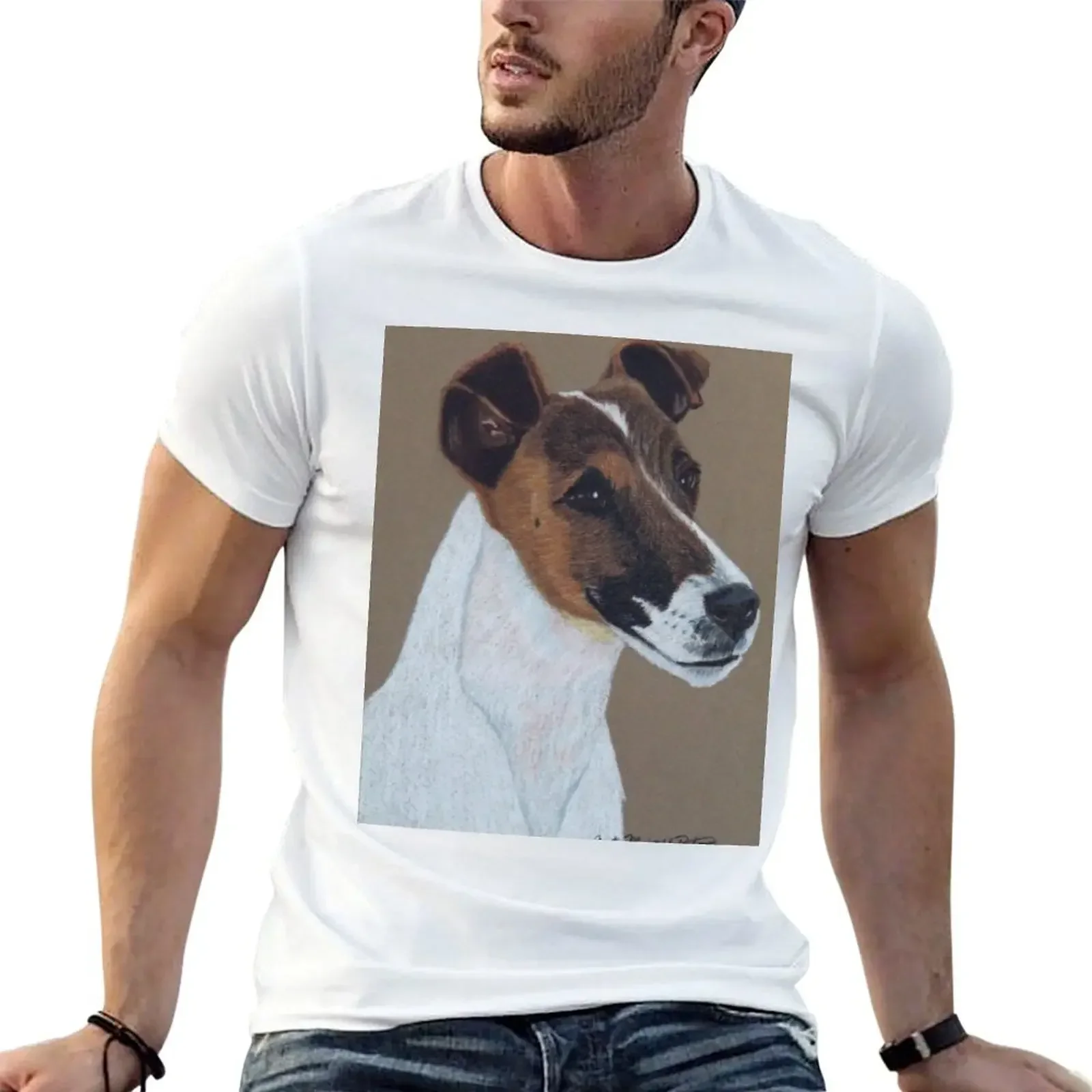 Футболка Fox Terrier Vignette больших размеров одежда в стиле каваи черные футболки для