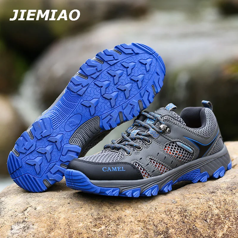 JIEMIAO Men's Hiking Shoes Quality Wear-resistant Outdoor Hunting Shoes Couple Sport Trekking Walking Shoes Men Tactical Sneaker