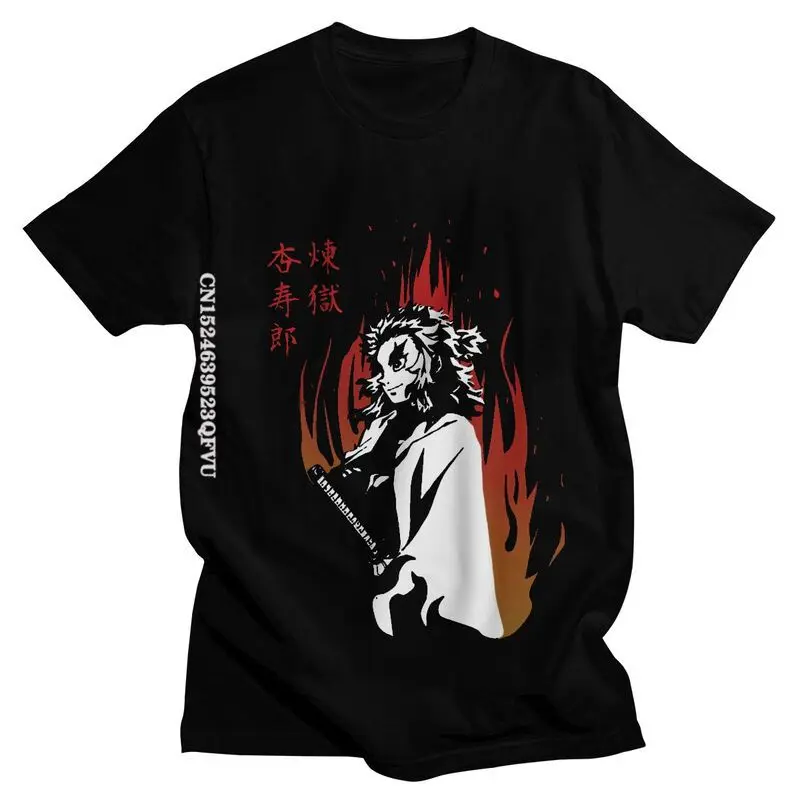 

Demon Slayer Kimetsu No Yaiba T Shirt Men Men Cotton T-Shirts Anime Quote Rengoku Kyojuro Tee Harajuku Tshirt Free Shipping