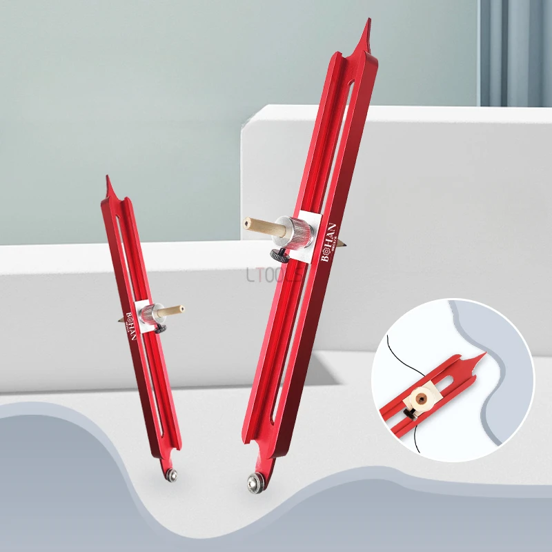 

Woodworking Measuring Gauge Profile Scribing Ruler Contour with Lock Adjustable Irregularity Radian Precision Measurement Tools