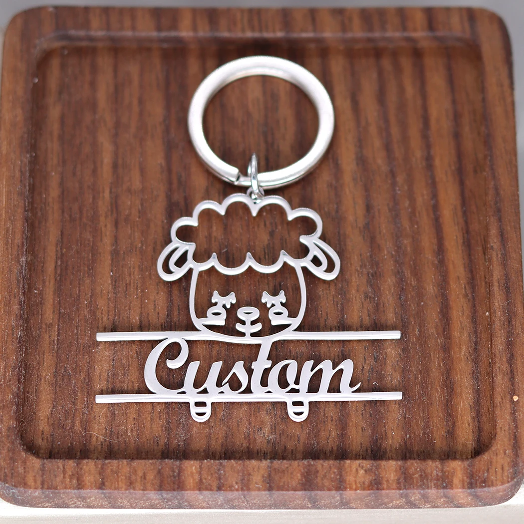 QIMING персонализированный милый брелок с изображением овцы для мужчин