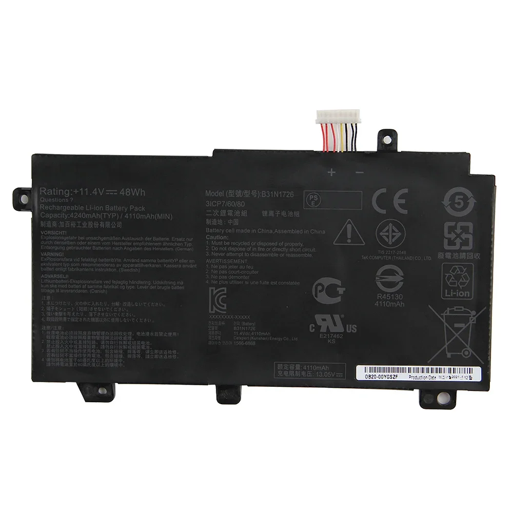 Фото Сменный аккумулятор B31N1726 для Asus FX504G FX505G FX80G FX80GE FX86 FX86FE FX86FM FX95G GD8750 4110 мАч, высококачественные аккумуляторы №2