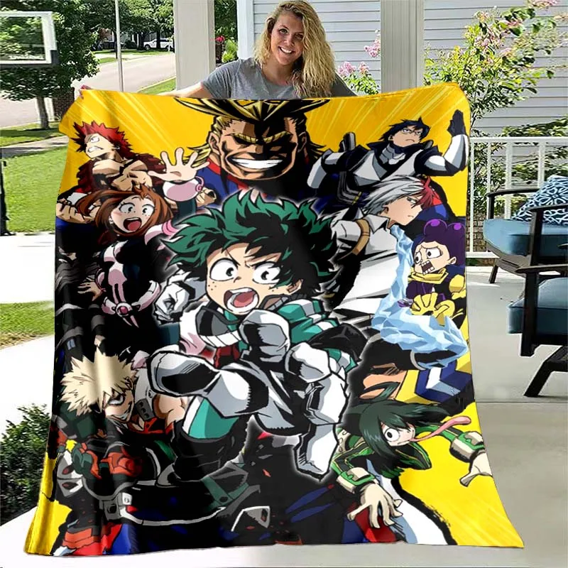 

Class 1-A Printed Throw Blanket Soft Flannel Blanket Anime My Hero Academia Soft Cartoon Printed Bedspread Sofa Gift for Friends
