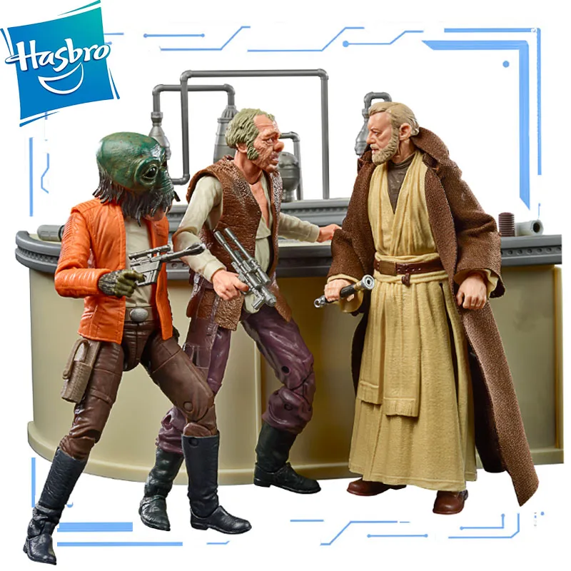 

Hasbro Genuine Star Wars Cantina Showdown Obi-wan Ponda Baba Dr Evazan Tavern Set 6 Inch Action Figure Boy Christmas Gift Toy
