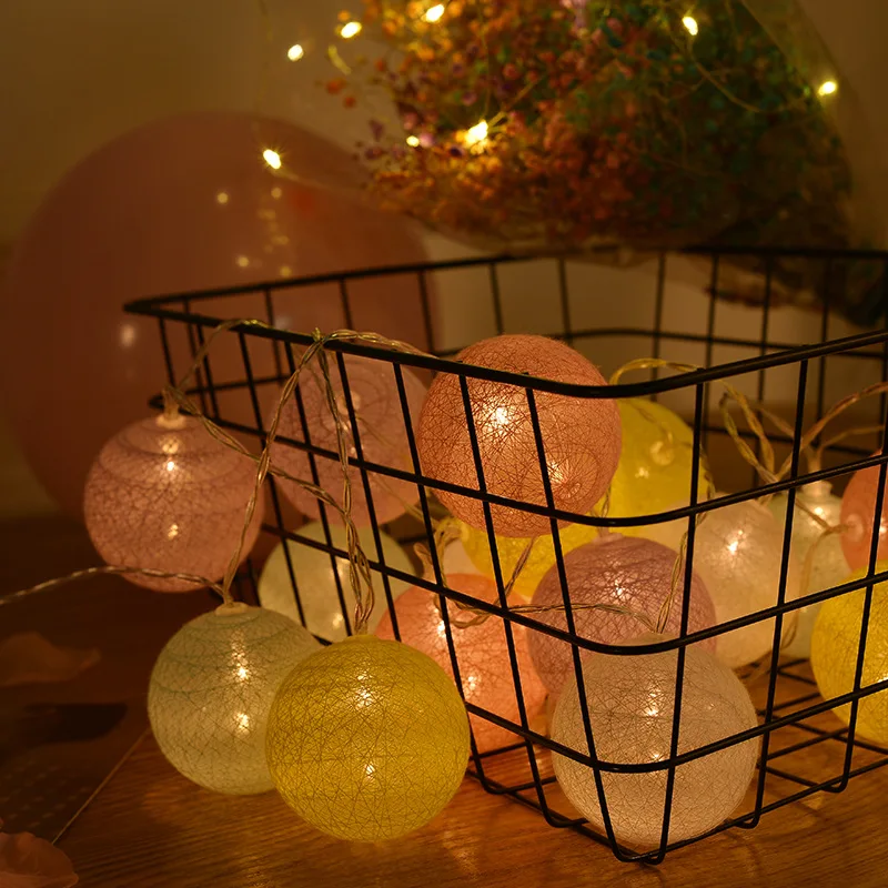 

20 светодиодная пластиковая лампочка гирлянды для спальни, свадебное украшение, день рождения, праздничное предложение, 6 мм светодиодные декоративные лампы сферические