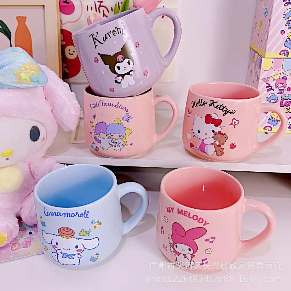 

Sanrio японские мультфильмы аниме Cinnamoroll Kuromi керамическая чашка овсянка чашка для завтрака чашка для питья пара чашка подарок