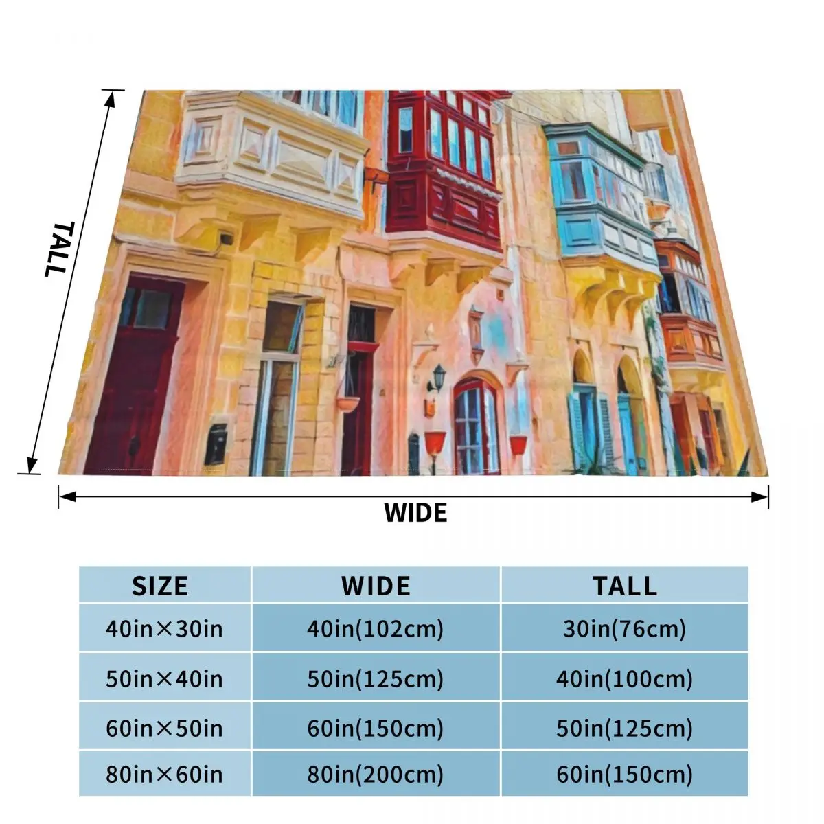 Ультрамягкое одеяло из микрофлиса Valetta Streets Malta
