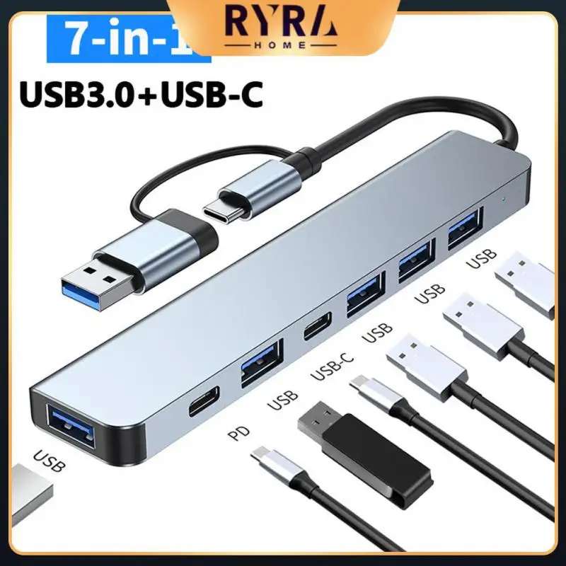 

Ultra Slim 3.0 Usb Adapter Station Portable Data Hub Usb3.0 Type C Docking Station Usb C Hub 4 Port Usb 2.0 Hub Pd Tf Card Hub
