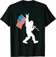 so cool bigfoot rock and roll usa flag for july 4th t shirt funny tee gift