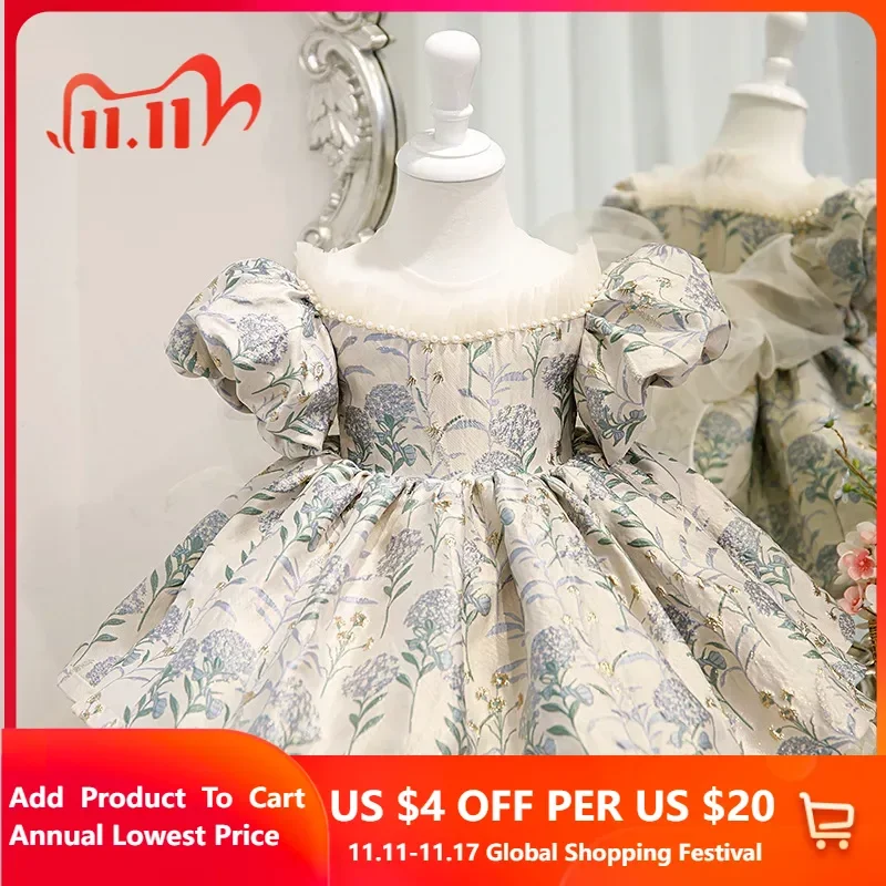 

Girls Party Dresses flower girl dresses for weddings kid's dress Puff Sleeve evening dress Short Sleeve Ball Gown Girl dresses