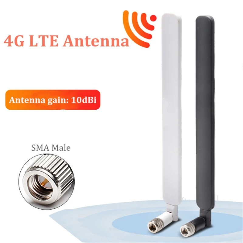 

2PCS 19cm Length Wide Band SMA Male 4G LTE Omni-Directional Antenna Compatible with B593S-850/B880/B890/B310