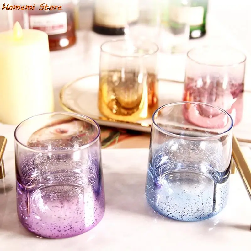 

Crystal Colored Red Wine Glass Starry Sky Shiny Unique Short Wine Tumblers Gift Idea for Mothers Day Mom Women Friend Girlfriend