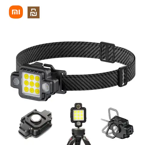 Налобный фонарь Xiaomi Youpin, рабочий Магнитный Cob фонарь с USB-зарядкой, Многофункциональный светодиодный светильник для рыбалки, ночного бега, у...