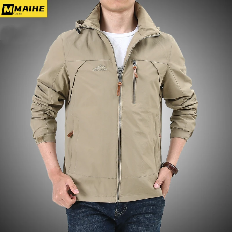 

Spring Windbreak Jacket Men Waterproof Hooded Jacket Coat Summer Thin Breathable Coat Men's Clothing 2022 Jacket Men