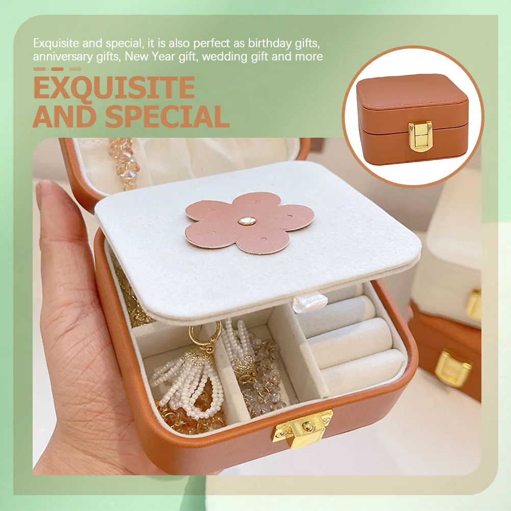 Jewelry Box Case Organizer Trinket Storage Small Earring Mini Decorative Holder Travel Portable Tiny Desktop Creative Container