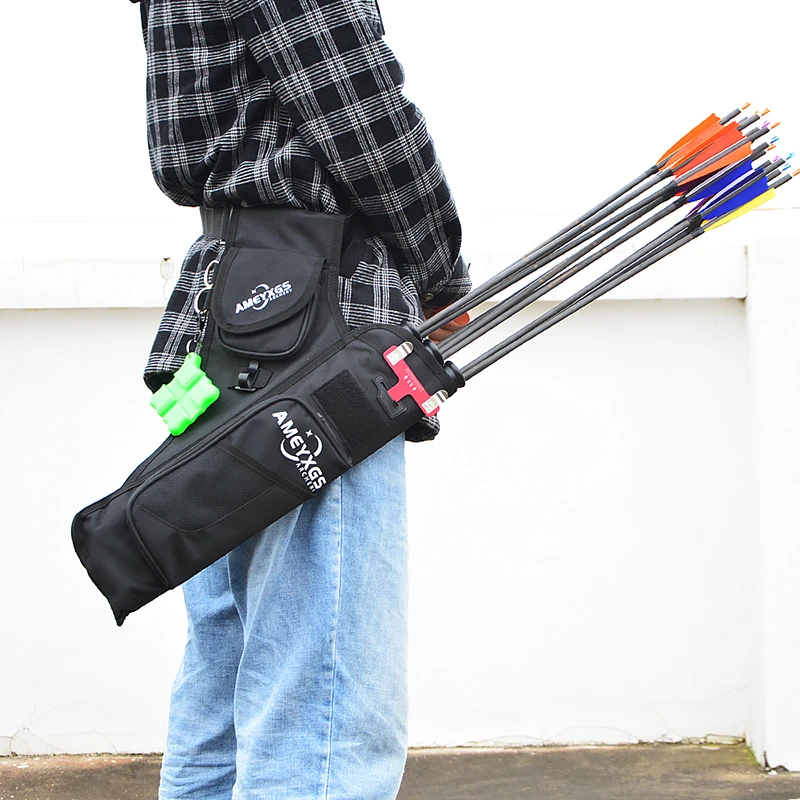 Футляр для стрелок Archery Arrow Quiver Case 3 Tube Waist Bag Hold 20-30Pcs Arrows Hip Adjustable Belt Buckle Hunting Shooting.