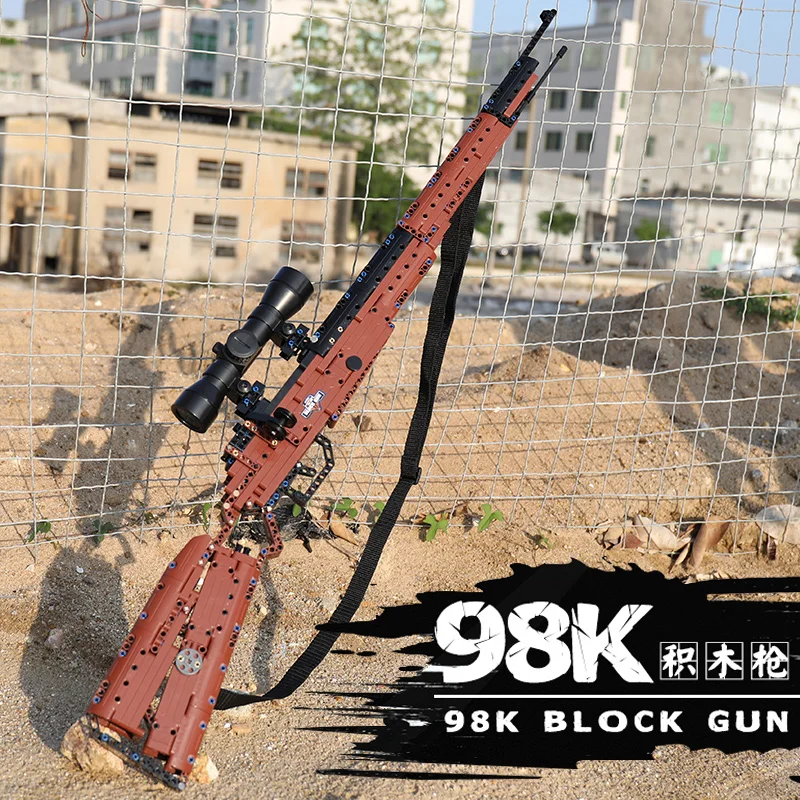 

PUBG Guns 98K Model Building Blocks Ww2 Military Sniper Rifle Weapon Sets SWAT Bricks Boy Toy Gift