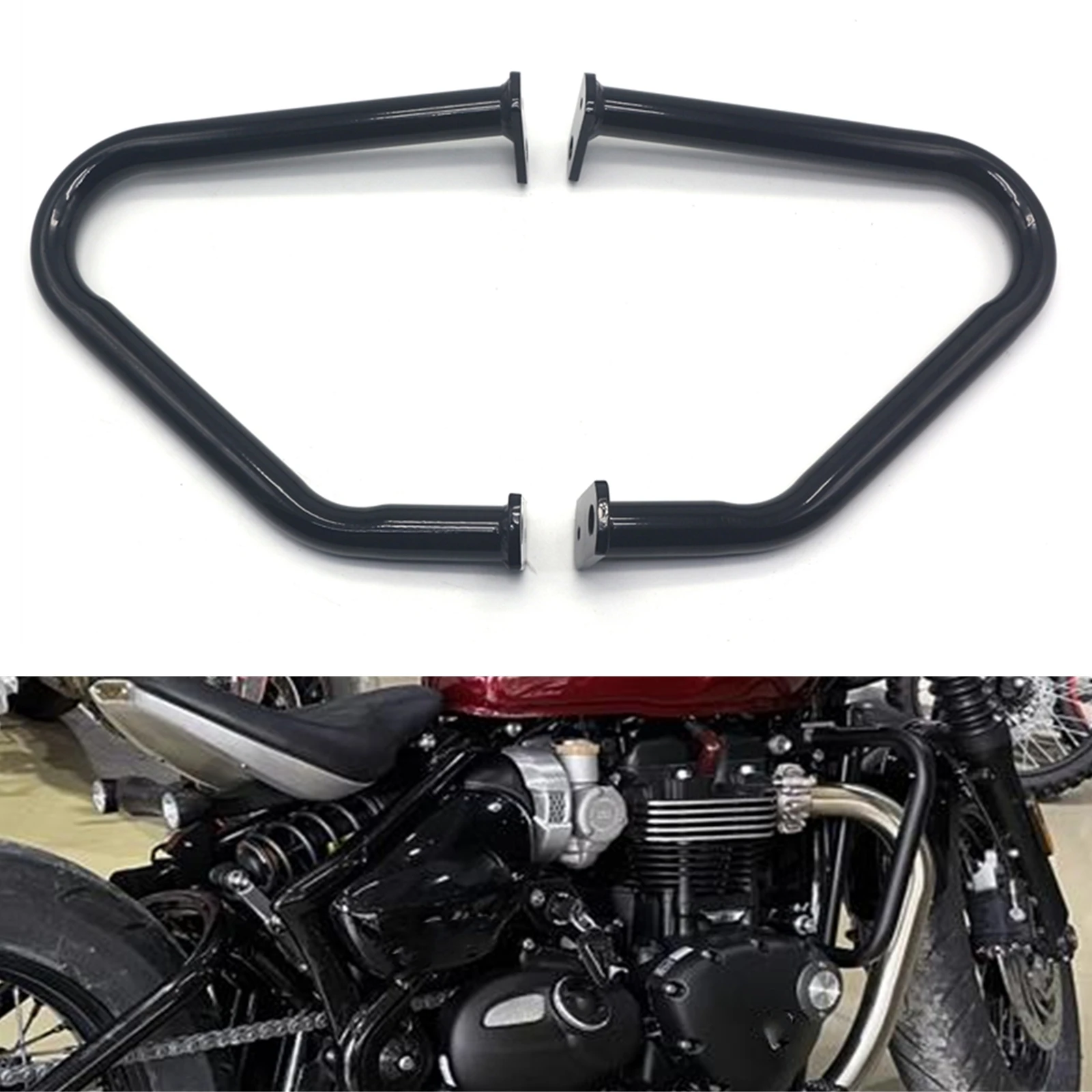 

Двойная Рама для защиты двигателя мотоцикла для Triumph Bonneville T100 T120 Bobber 2016-2019 thruкстон 1200 R Street Cup
