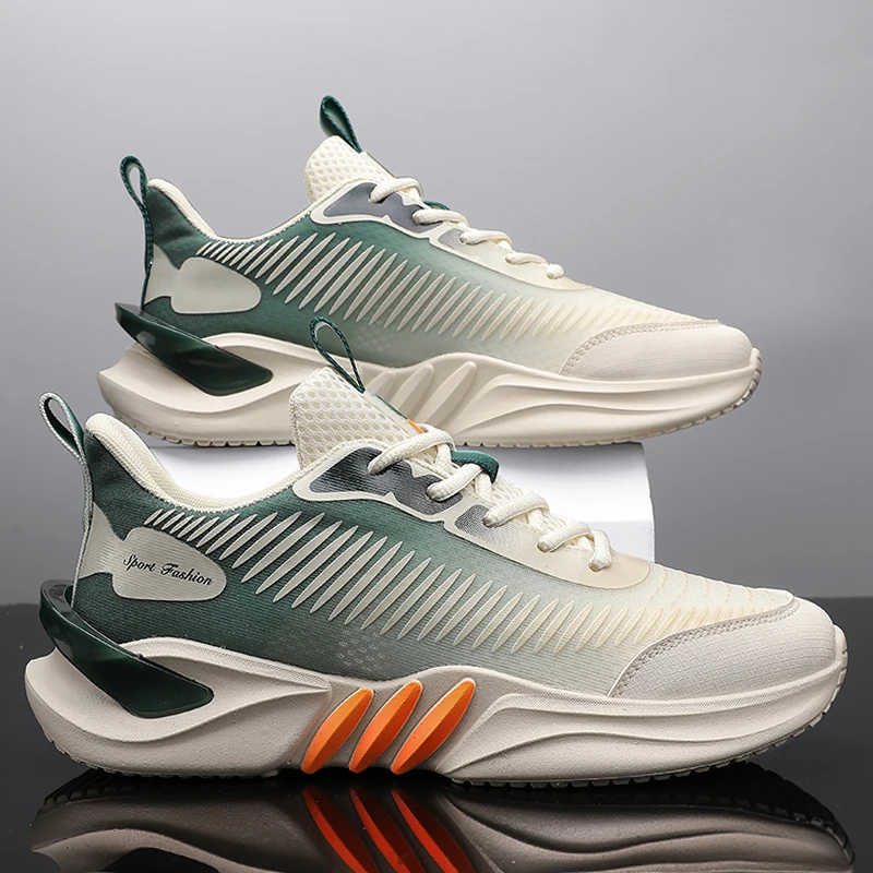 

2023 Men's Casual Sports Shoes Fashion Soft Soled Male Leisure Shoes Breathable Flat Lace-Up Soft Bottom Men Light Sneakers