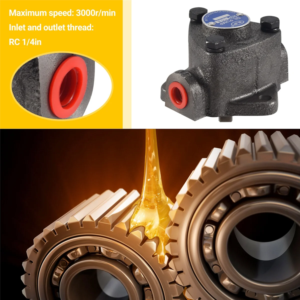 Циклоидный масляный насос WJP Top ROP-10A трехугловой маленький зубчатый для смазки