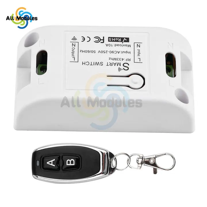 

433MHz+2.4G AC110V-220V 16A Wireless Smart Switch RF Remote Control Receiver Wireless Remote Control Transmitter Switch